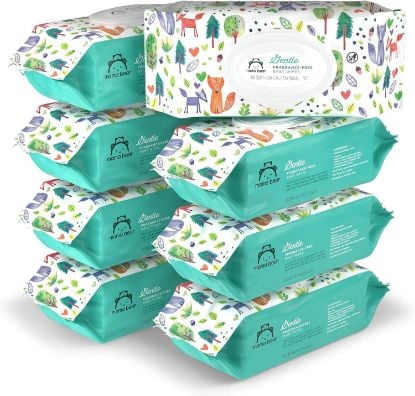 Picture of Amazon Brand - Mama Bear Gentle Fragrance Free Baby Wipes, Hypoallergenic, 800 Count (8 Packs of 100)