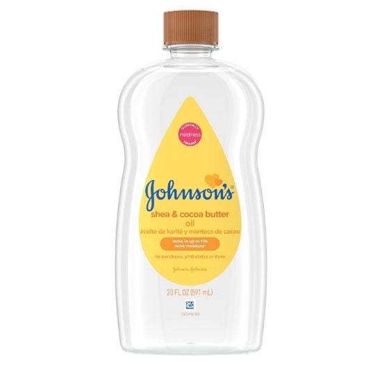 Picture of Johnson's Baby Oil, Mineral Oil Enriched with Shea & Cocoa Butter to Prevent Moisture Loss, Hypoallergenic, 20 fl. oz