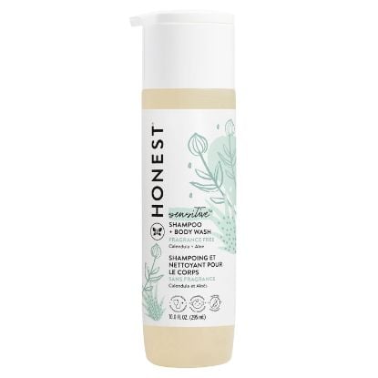 Picture of The Honest Company 2-in-1 Cleansing Shampoo + Body Wash | Gentle for Baby | Naturally Derived, Tear-free, Hypoallergenic | Fragrance Free Sensitive, 10 fl oz