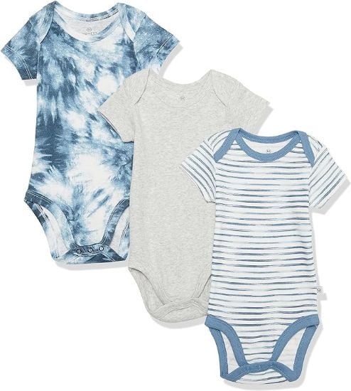 Picture of HonestBaby unisex-baby Multipack Short Sleeve Bodysuits One-piece 100% Organic Cotton for Infant Baby Boys, Girls, Unisex