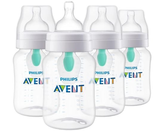 Picture of Philips AVENT Anti-Colic Baby Bottles with AirFree Vent, 9oz, 4pk, Clear, SCY703/04