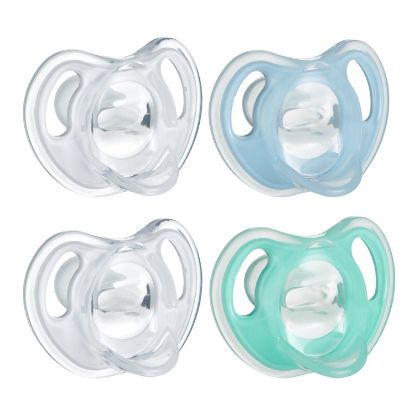 Picture of Tommee Tippee Ultra-Light Silicone Pacifier, Symmetrical One-Piece Design, BPA-Free Silicone Binkies, 0-6m, 4-Count