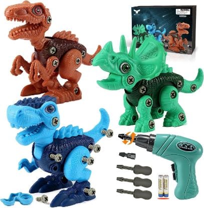 Picture of FREE TO FLY Kids Toys Stem Dinosaur Toy: Take Apart Toys for Kids 3-5 Learning Educational Building Sets with Electric Drill Birthday Gifts for Toddlers Boys Girls Age 3 4 5 6 7 8 Year Old