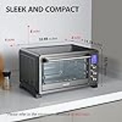 Picture of TOSHIBA AC25CEW-BS Large 6-Slice Convection Toaster Oven Countertop, 10-In-One with Toast, Pizza and Rotisserie, 1500W, Black Stainless Steel, Includes 6 Accessories