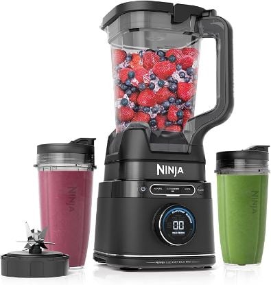 Picture of Ninja Detect Power Blender Pro + Personal Single-Serve, BlendSense Technology, For Smoothies, Food & More, Compact Kitchen Countertop, 1800 P-Watts, 72 oz. Pitcher, (2) 24 oz. To-Go Cups, Black, TB301