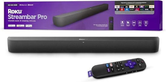 Picture of Roku Streambar Pro | 4K HDR Streaming Device & Cinematic Roku Soundbar All In One, Roku Voice Remote, Free & Live TV,Black