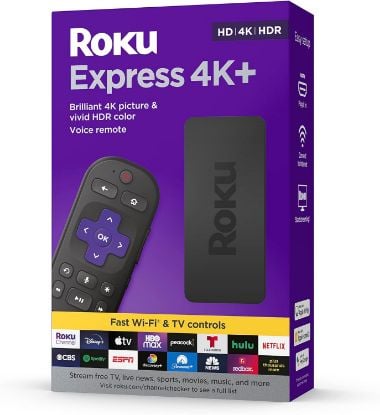 Picture of Roku Express 4K+ | Roku Streaming Device 4K/HDR, Roku Voice Remote, Free & Live TV