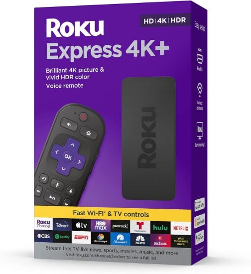 Picture of Roku Express 4K+ | Roku Streaming Device 4K/HDR, Roku Voice Remote, Free & Live TV