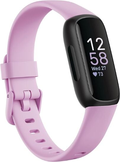 Picture of Fitbit Inspire 3 Health &-Fitness-Tracker with Stress Management, Workout Intensity, Sleep Tracking, 24/7 Heart Rate and more, Lilac Bliss/Black, One Size (S & L Bands Included)