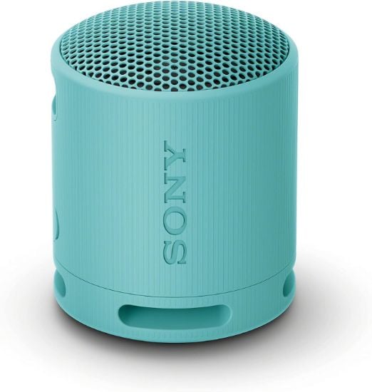 Picture of Sony SRS-XB100 Wireless Bluetooth Portable Lightweight Super-Compact Travel Speaker, Extra-Durable IP67 Waterproof & Dustproof, 16 Hour Battery, Versatile Strap, and Hands-free Calling, Blue NEW