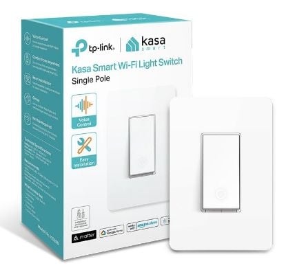 Picture of Kasa Matter Smart Light Switch: Voice Control w/Siri, Alexa & Google Assistant | UL Certified | Timer & Schedule | Easy Guided Install | Neutral Wire Required | Single Pole | 2.4GHz Wi-Fi | KS205