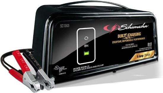 Picture of Schumacher SC1363 Fully Automatic Battery Charger, Maintainer, and Auto Desulfator - 8 Amp/2 Amp, 6V/12V - For Cars, Trucks, SUVs, RV Batteries