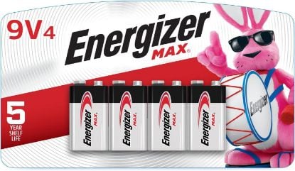 Picture of Energizer MAX 9V Batteries (4 Pack), 9 Volt Alkaline Batteries - Packaging May Vary