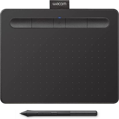 Picture of Wacom Intuos Small Bluetooth Graphics Drawing Tablet, 4 Customizable ExpressKeys, Portable for Teachers, Students and Creators, Compatible with Chromebook Mac OS Android and Windows - Black