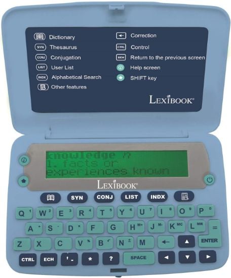 Picture of Lexibook D650EN The English Dictionary, Definitions, Thesaurus, Grammar, Phonetic Spellchecker, with Battery, Blue/Grey