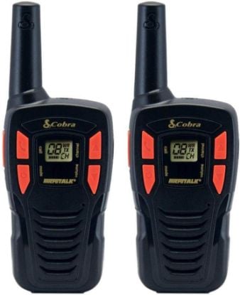 Picture of Cobra ACXT145 Compact Walkie Talkies for Adults - Rechargeable, Lightweight, 22 Channels, Long Range 16-Mile Two-Way Radio Set (2-Pack), black