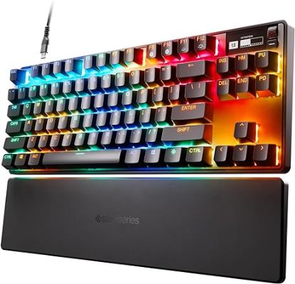 Picture of SteelSeries Apex Pro TKL HyperMagnetic Gaming Keyboard - Adjustable Actuation - Esports Tenkeyless - OLED Screen - RGB - PBT Keycaps - USB-C - 2023 Edition,Black