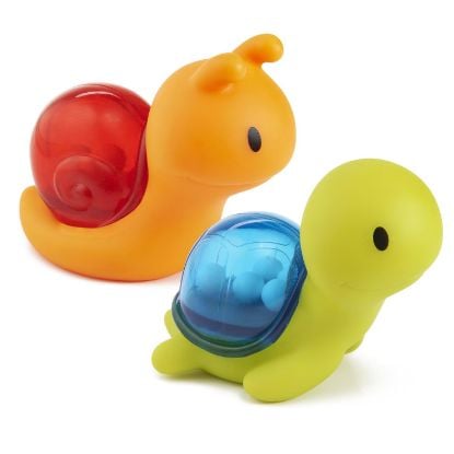 Picture of Munchkin® Bath Rattle Squirts - Fun Sensory Bath Learning Toys for Babies and Toddlers, Turtle and Snail, 2 Pack